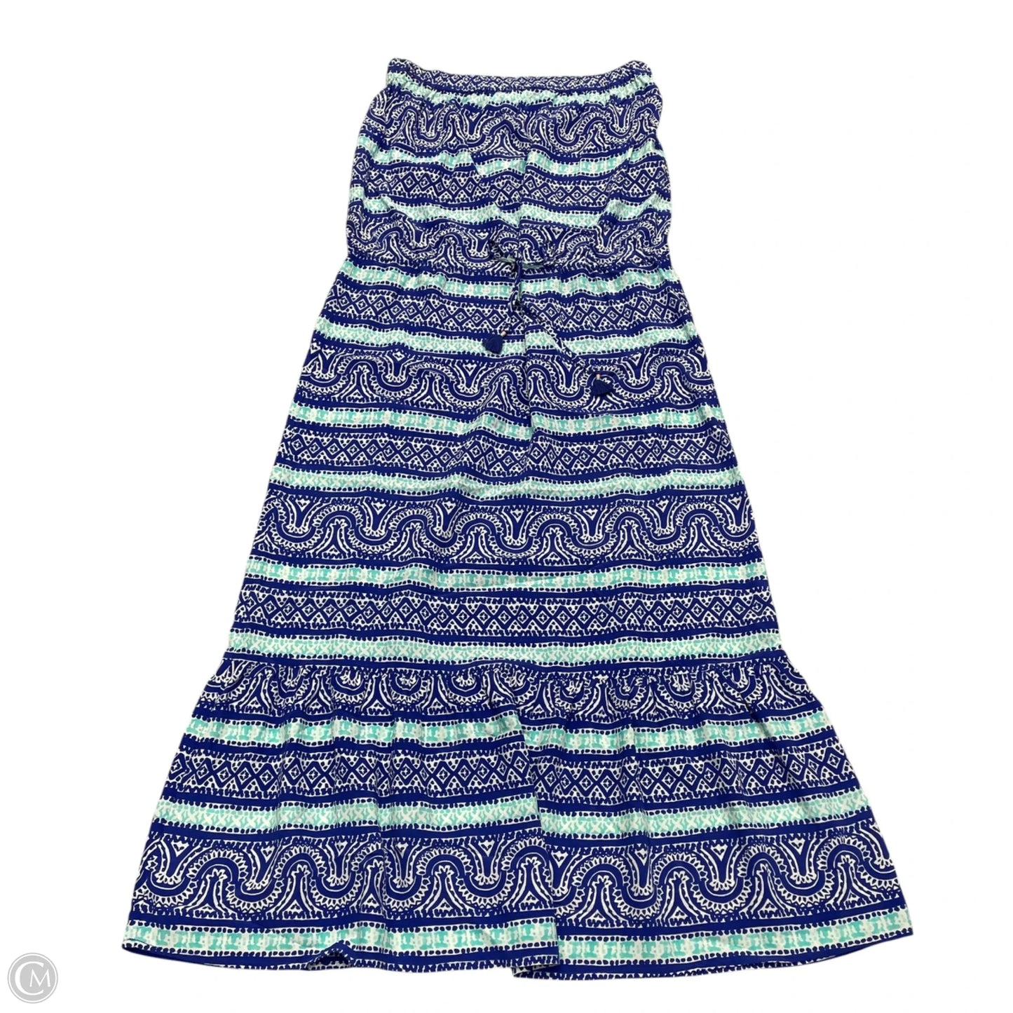 Dress Casual Maxi By Vineyard Vines In Blue & White, Size: M