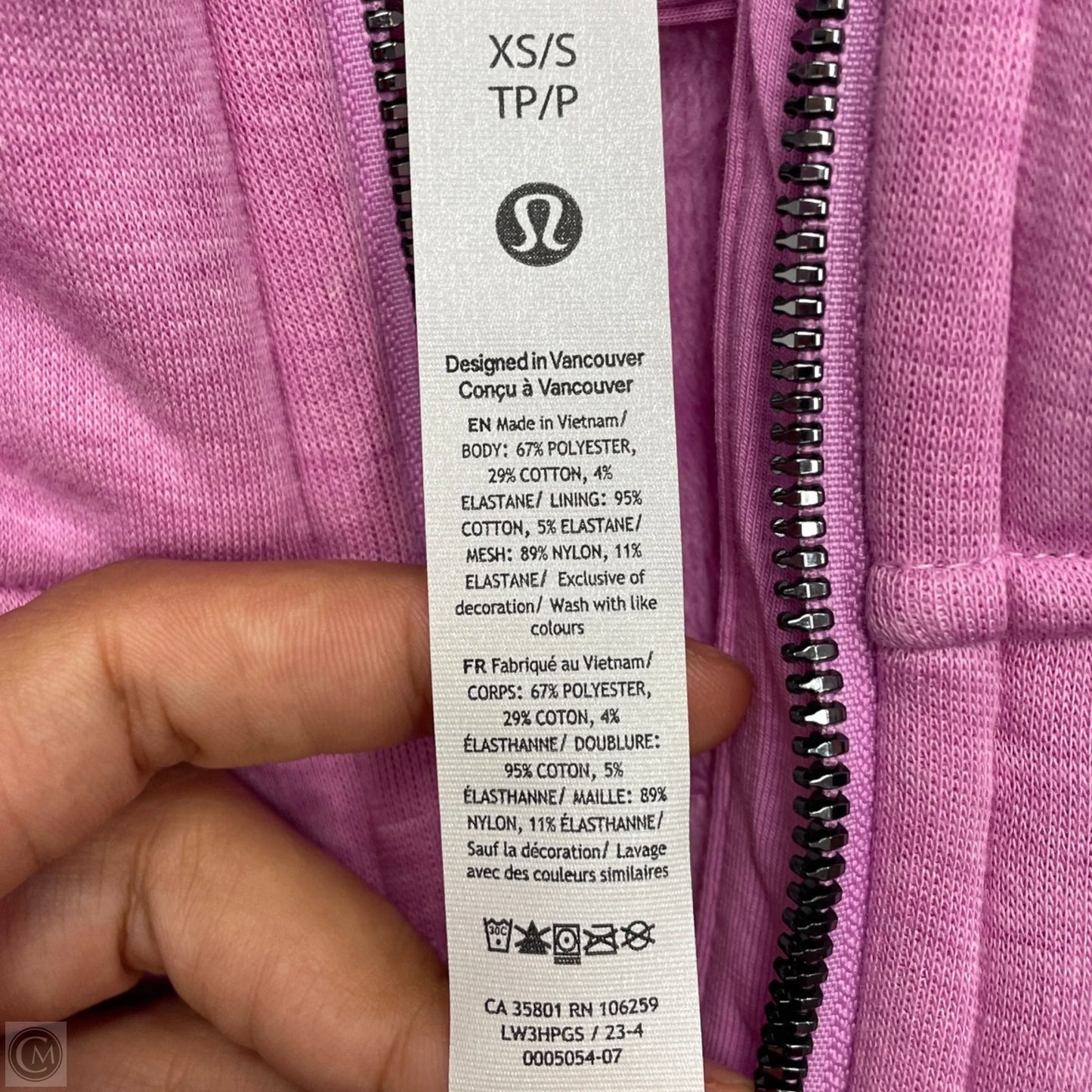 Athletic Sweatshirt Hoodie By Lululemon In Purple, Size: Xs/s