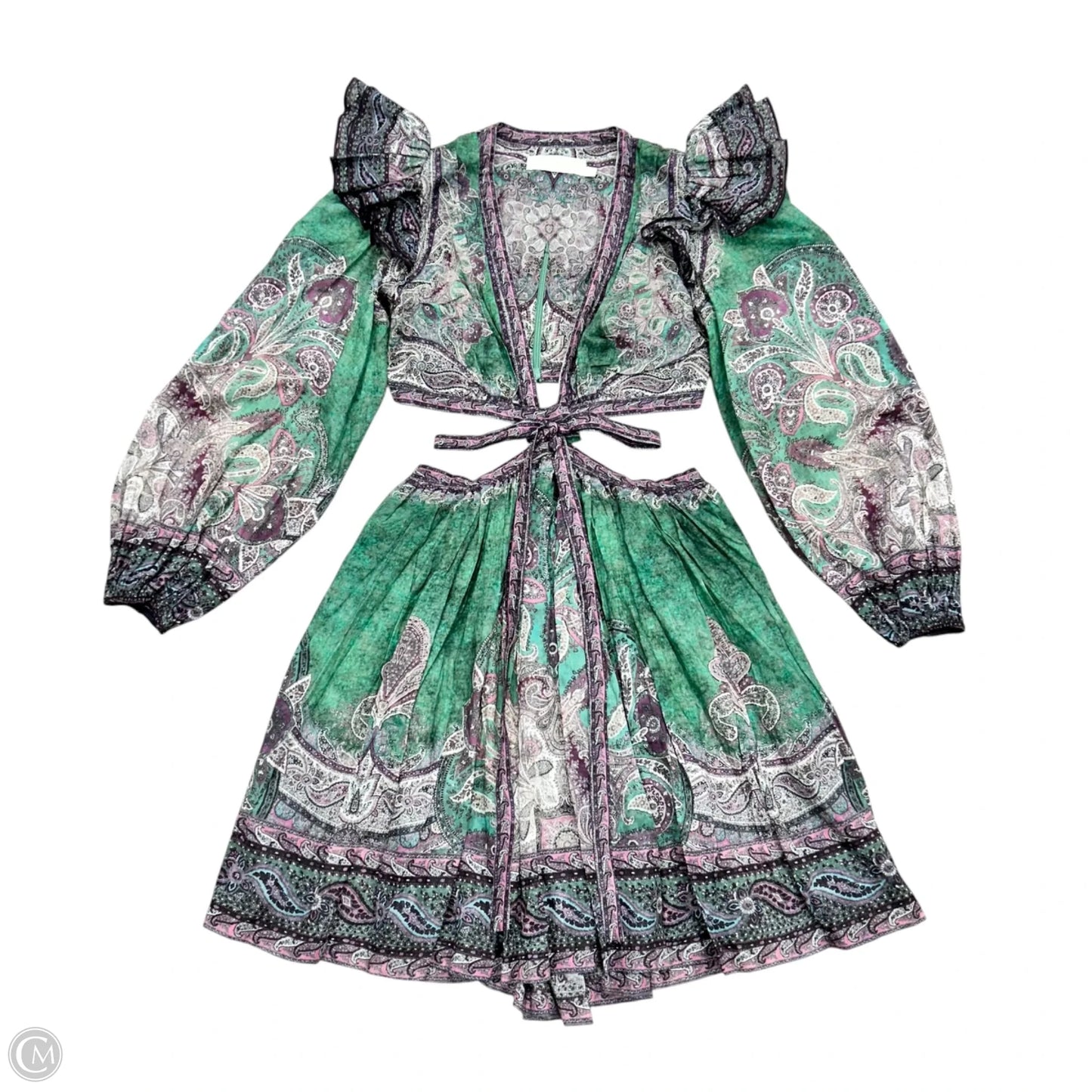 Dress Party Short By Zimmermann In Green & Purple, Size: Xs