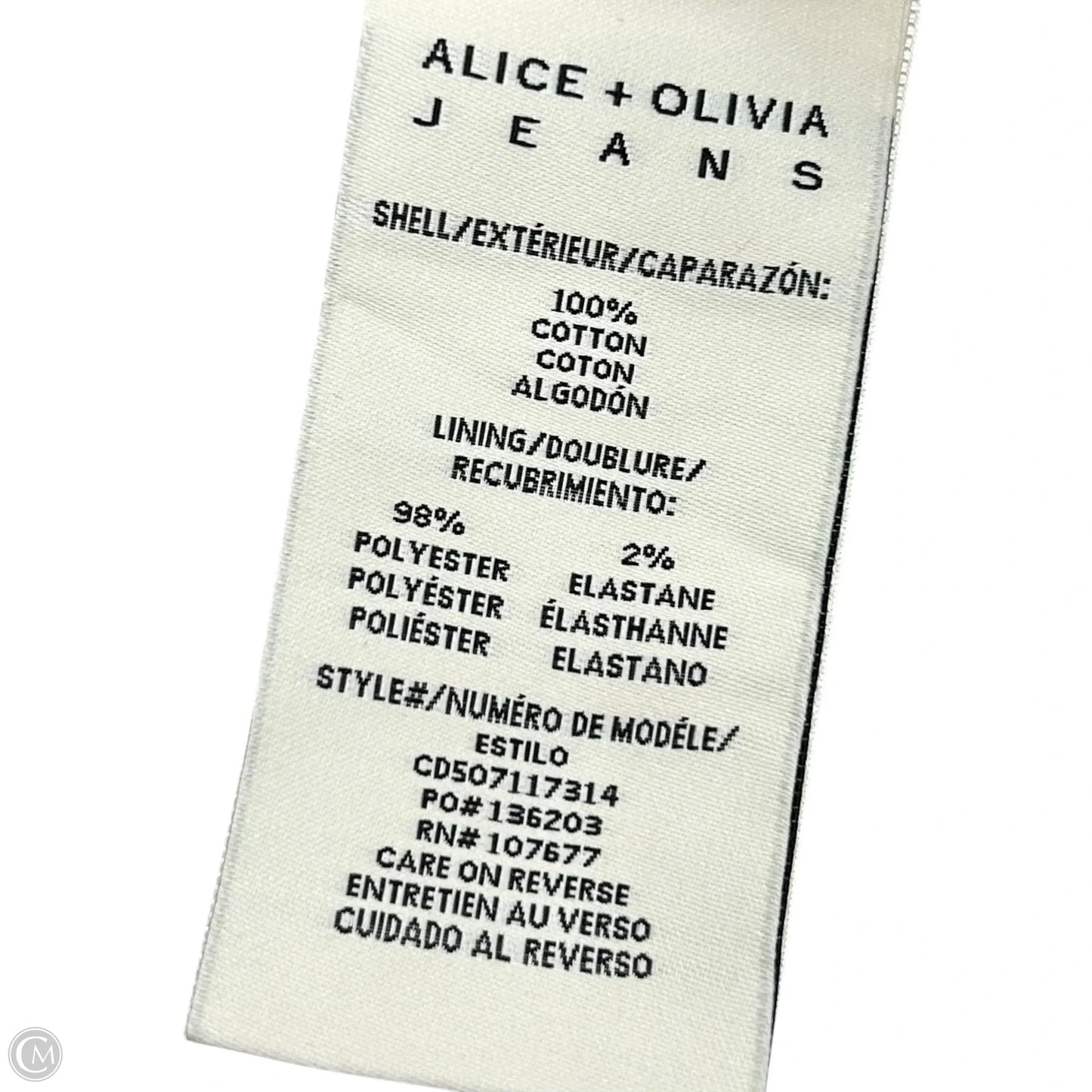 Skirt Designer By Alice + Olivia In Blue Denim, Size: 4