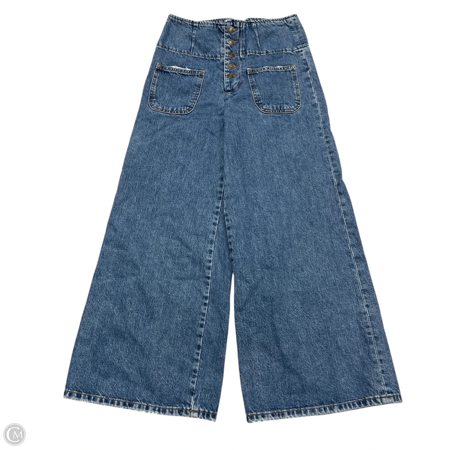 Jeans Cropped By Free People In Blue Denim, Size: 0