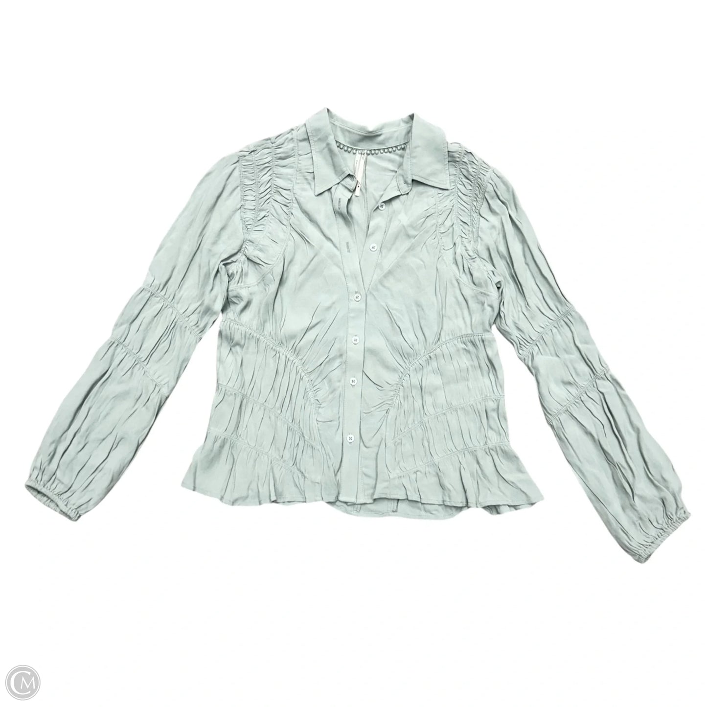 Blouse Long Sleeve By Anthropologie In Blue, Size: M