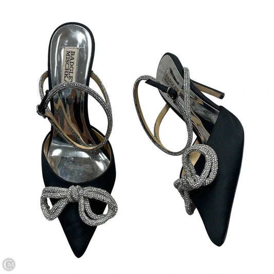 Shoes Heels Stiletto By Badgley Mischka In Black & Silver, Size: 8