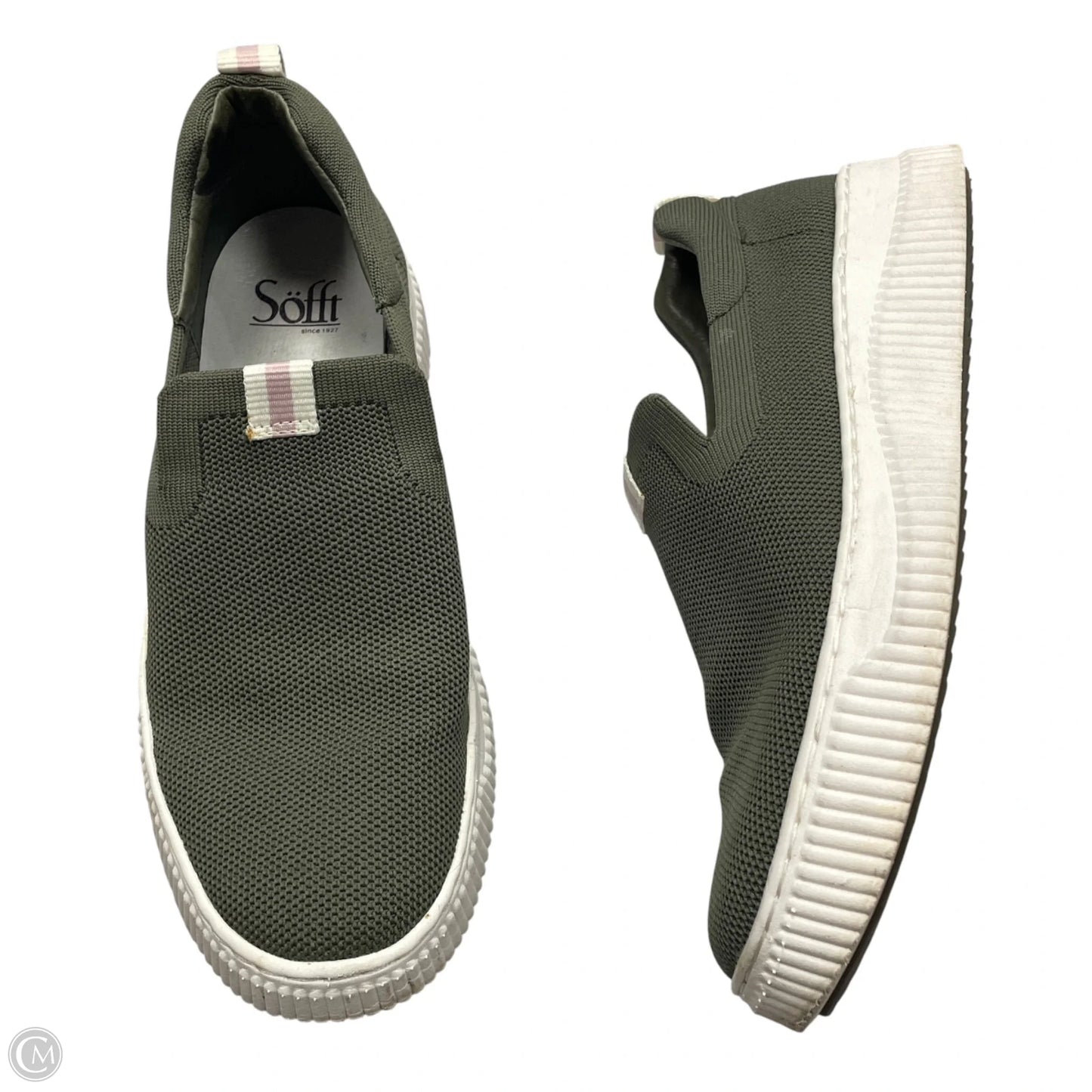 Shoes Sneakers By Sofft In Green & White, Size: 9