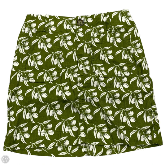 Skirt Midi By Maeve In Green & White, Size: S