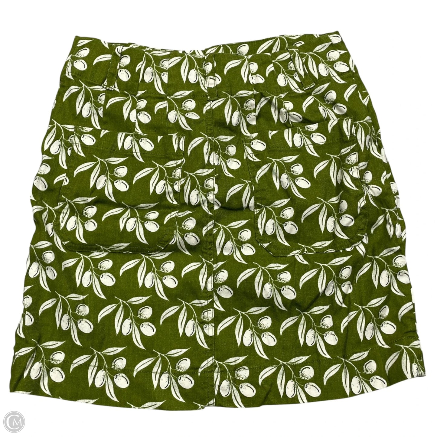 Skirt Midi By Maeve In Green & White, Size: S
