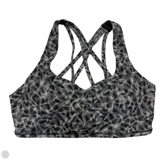 Athletic Bra By Lululemon In Black & Grey, Size: M