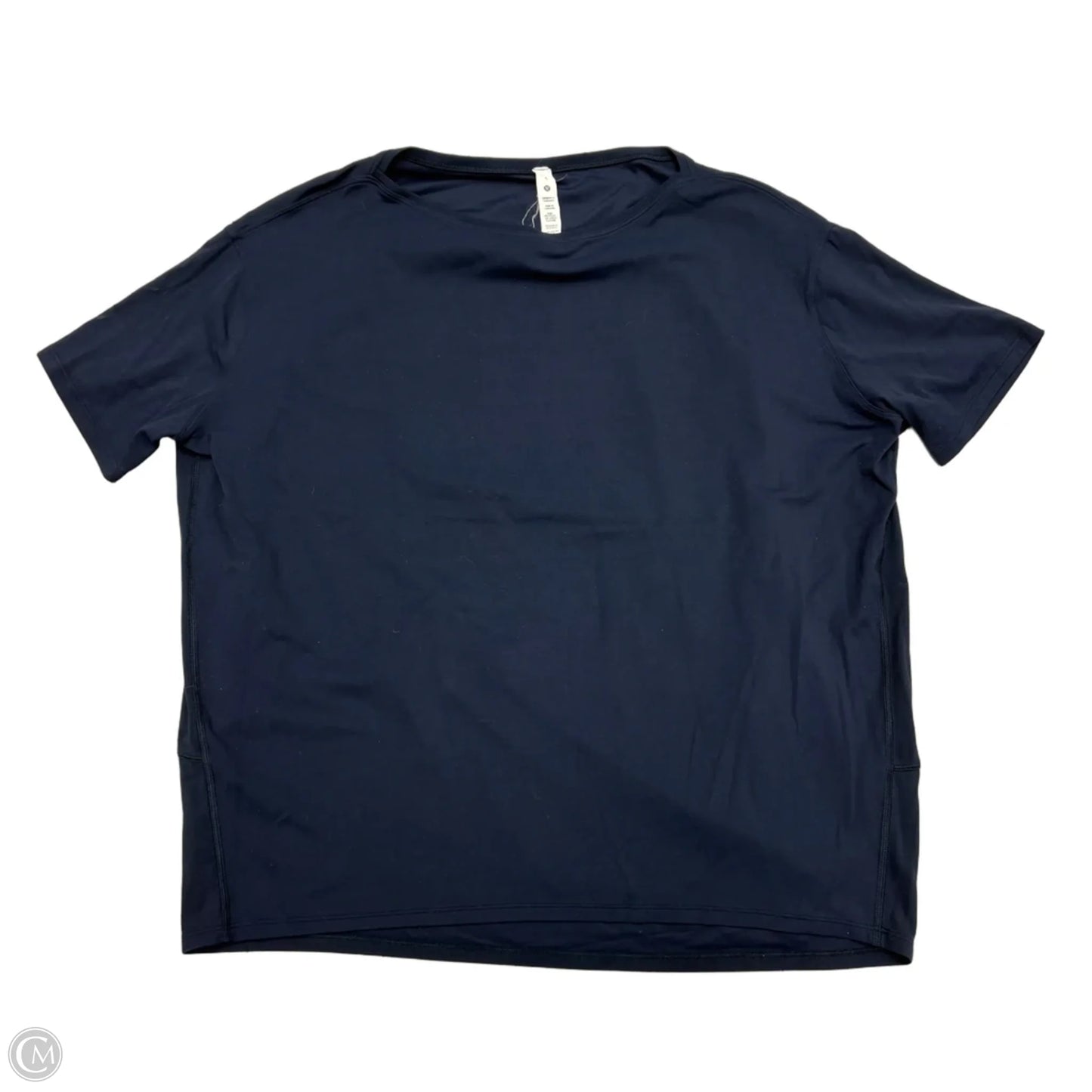 Athletic Top Short Sleeve By Lululemon In Navy, Size: S