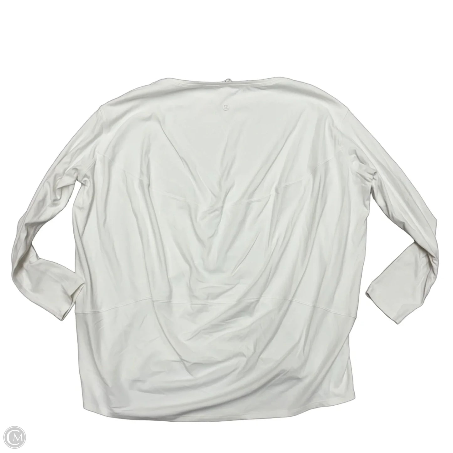 Athletic Top Long Sleeve Collar By Lululemon In White, Size: M
