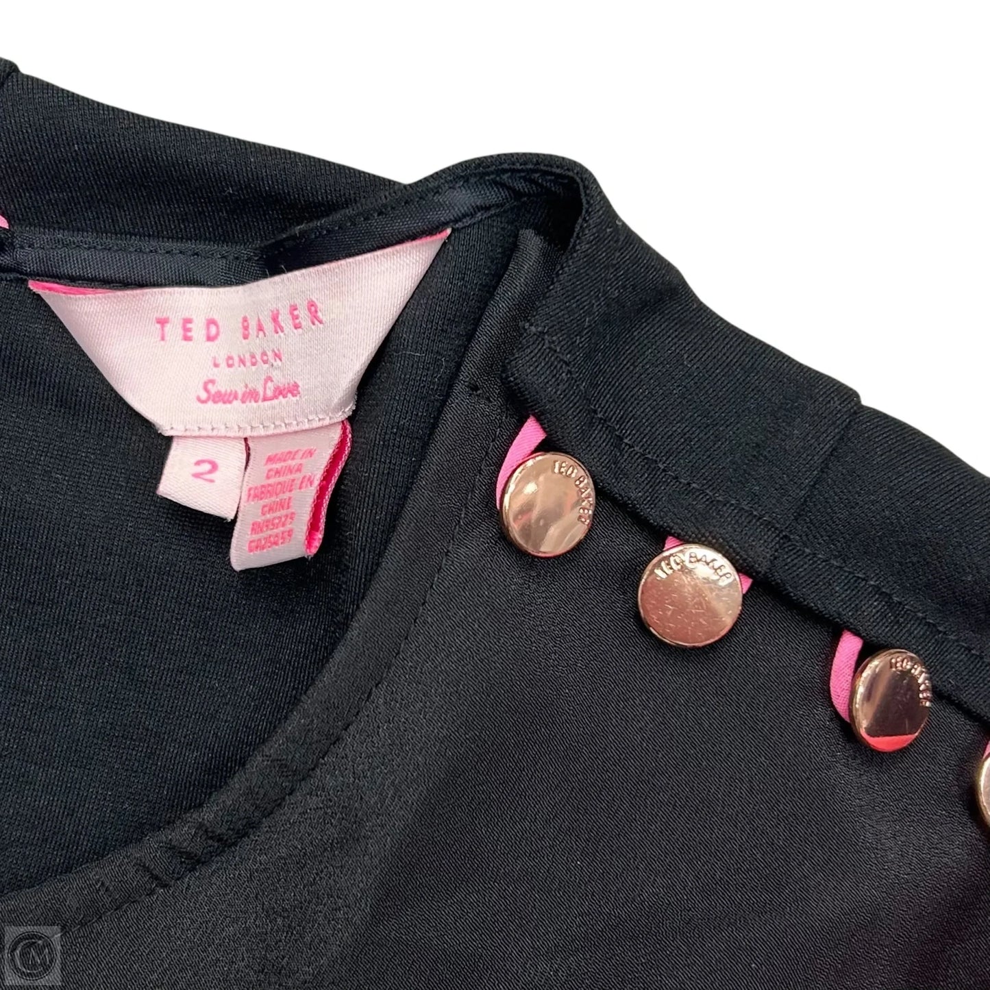 Dress Casual Short By Ted Baker In Black & Pink, Size: S