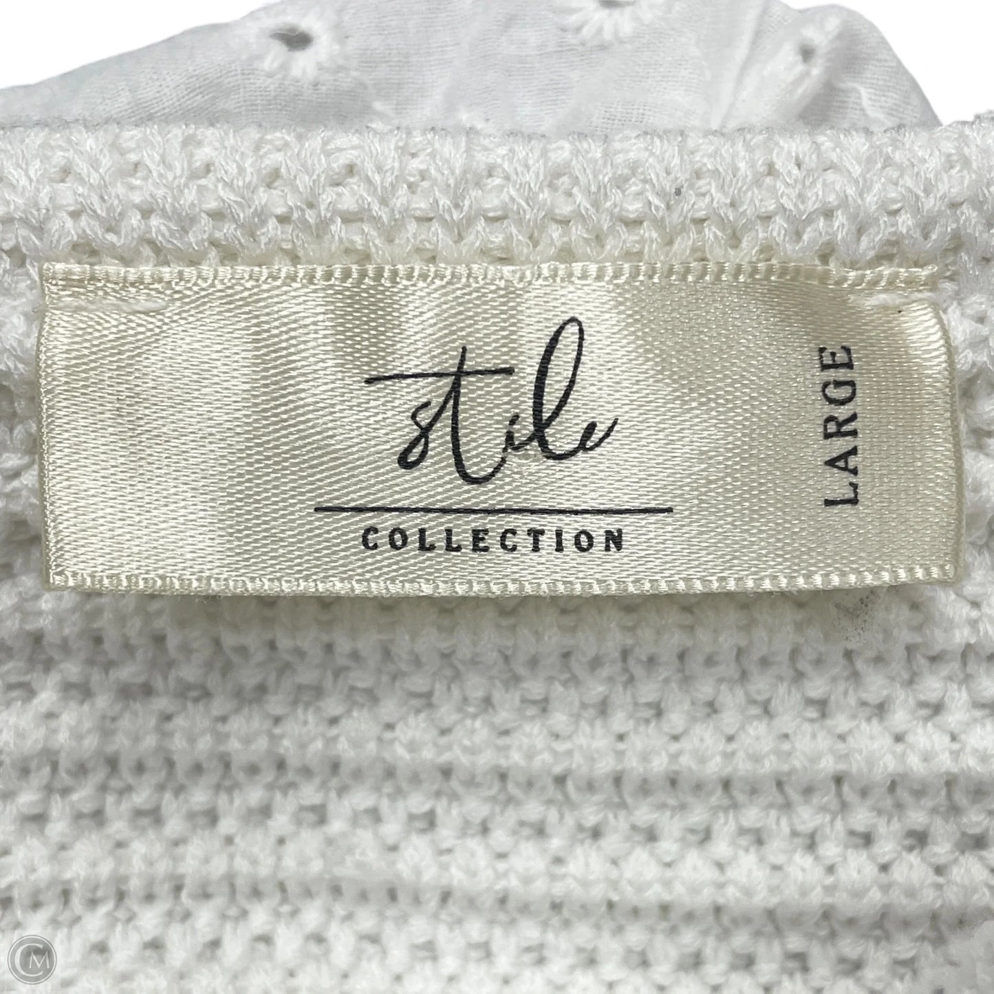 Top Sleeveless By Stile Collection In White, Size: L