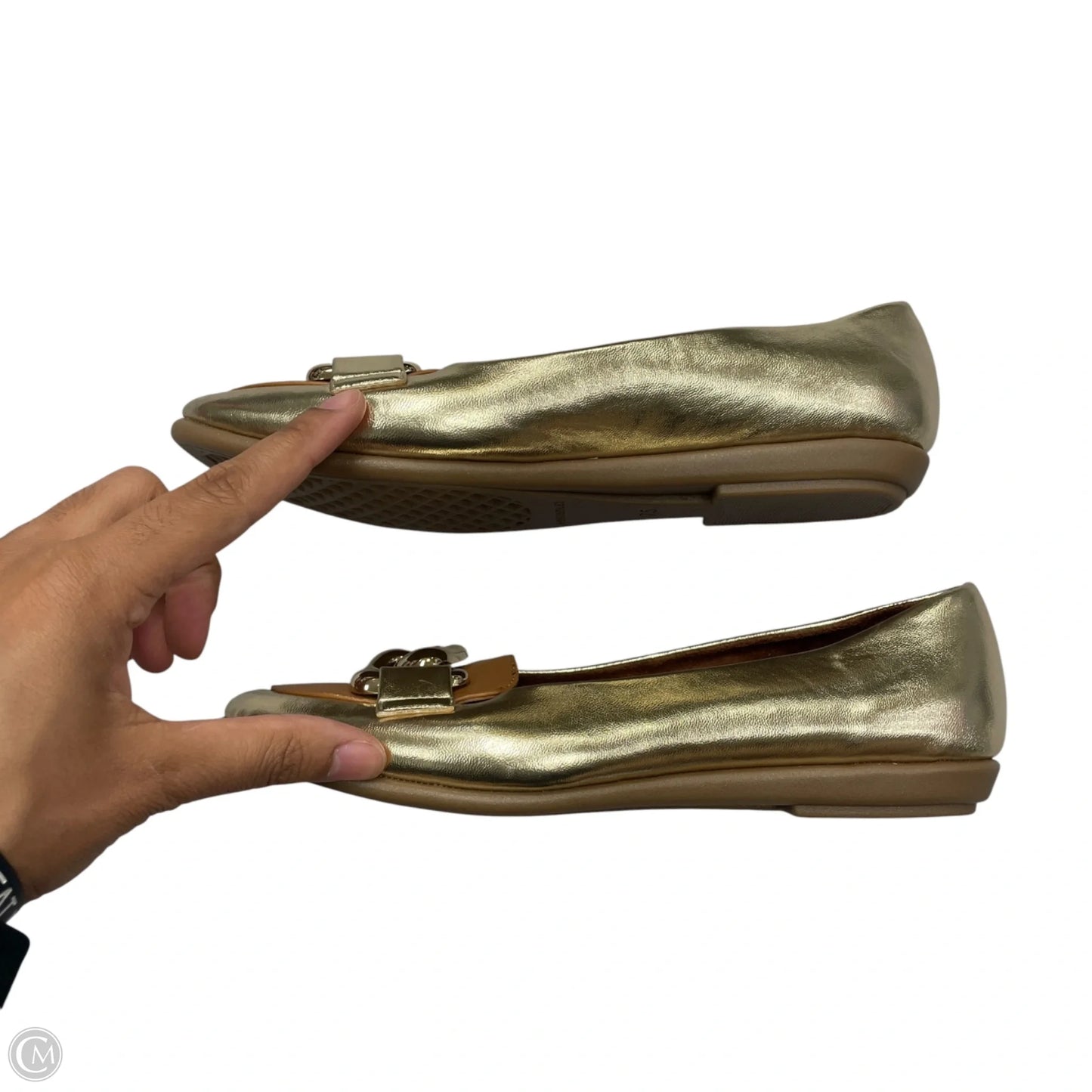 Shoes Flats By Aerosoles In Gold, Size: 7.5