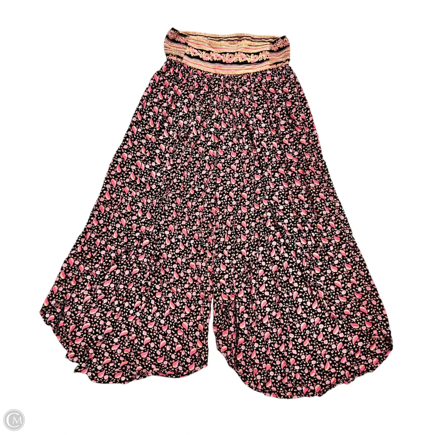 Pants Cropped By Anthropologie In Black & Pink, Size: Xs
