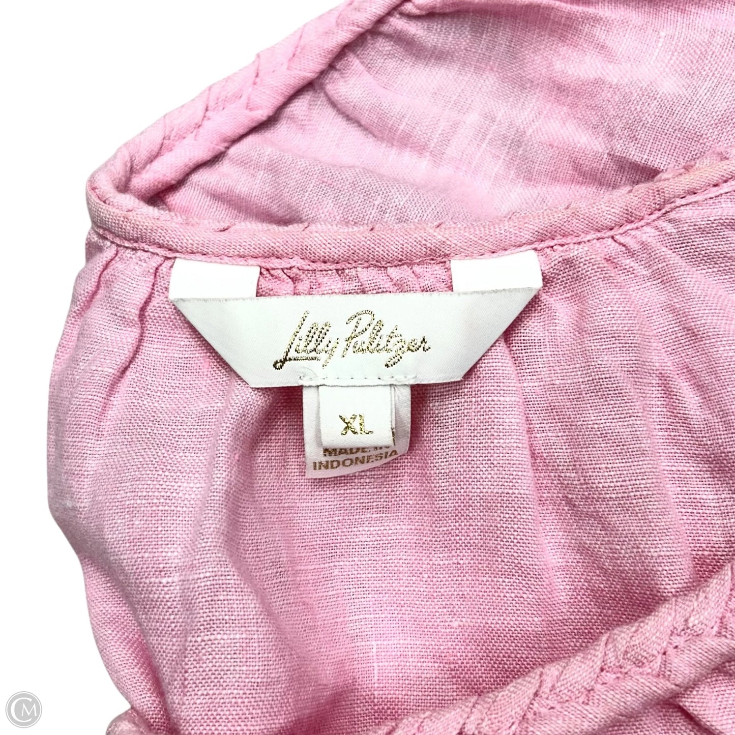 Top Short Sleeve Designer By Lilly Pulitzer In Pink, Size: Xl