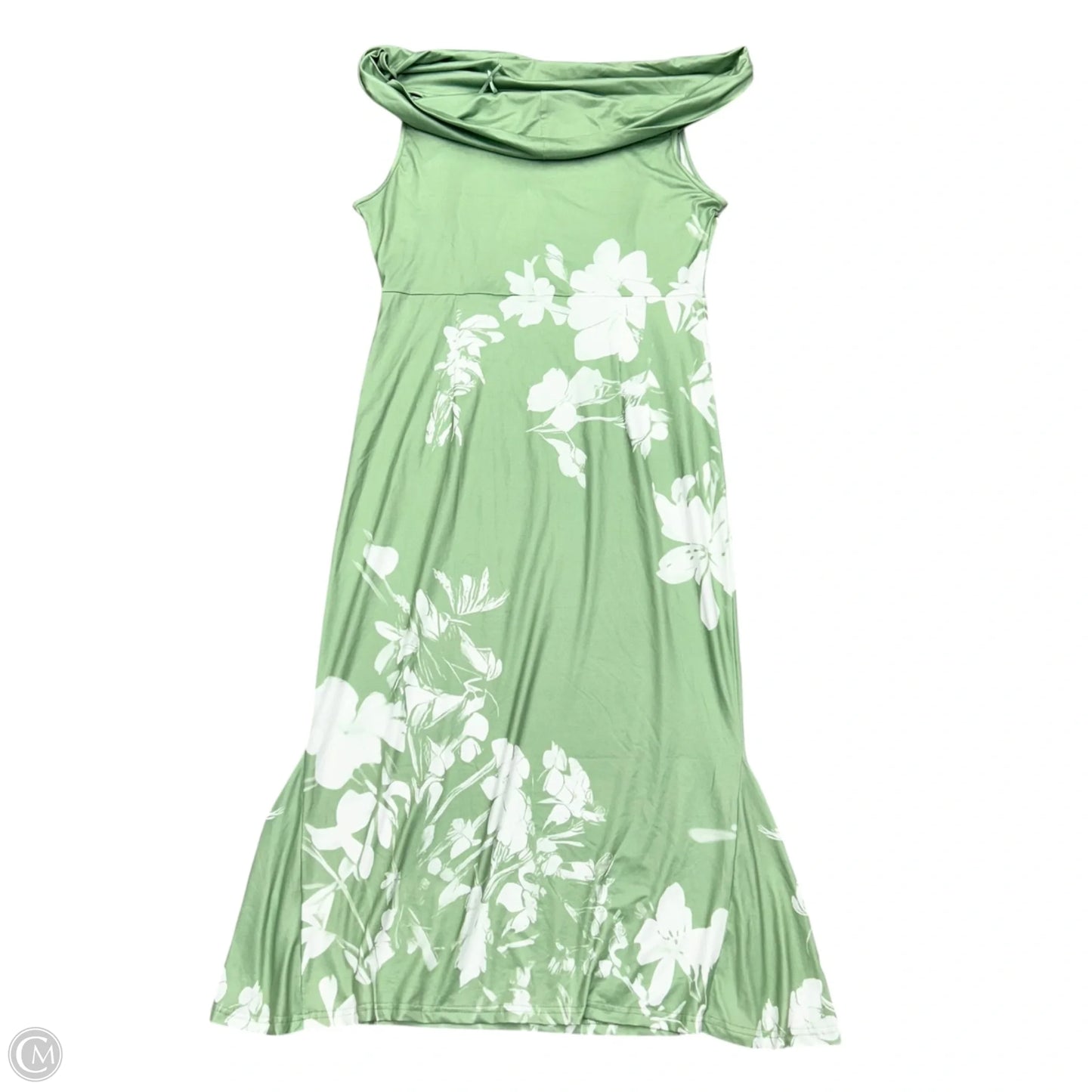 Dress Casual Maxi In Green & White, Size: Xl