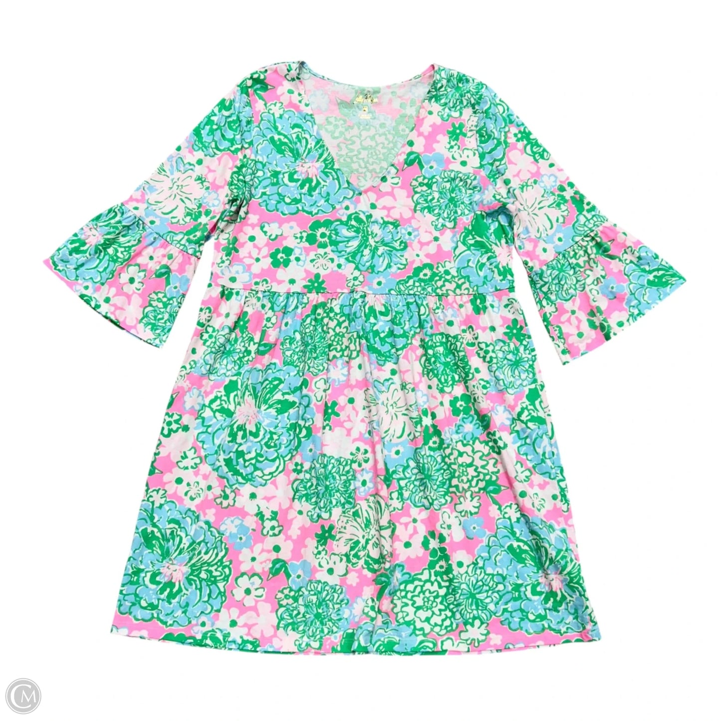 Dress Designer By Lilly Pulitzer In Green & Pink, Size: L