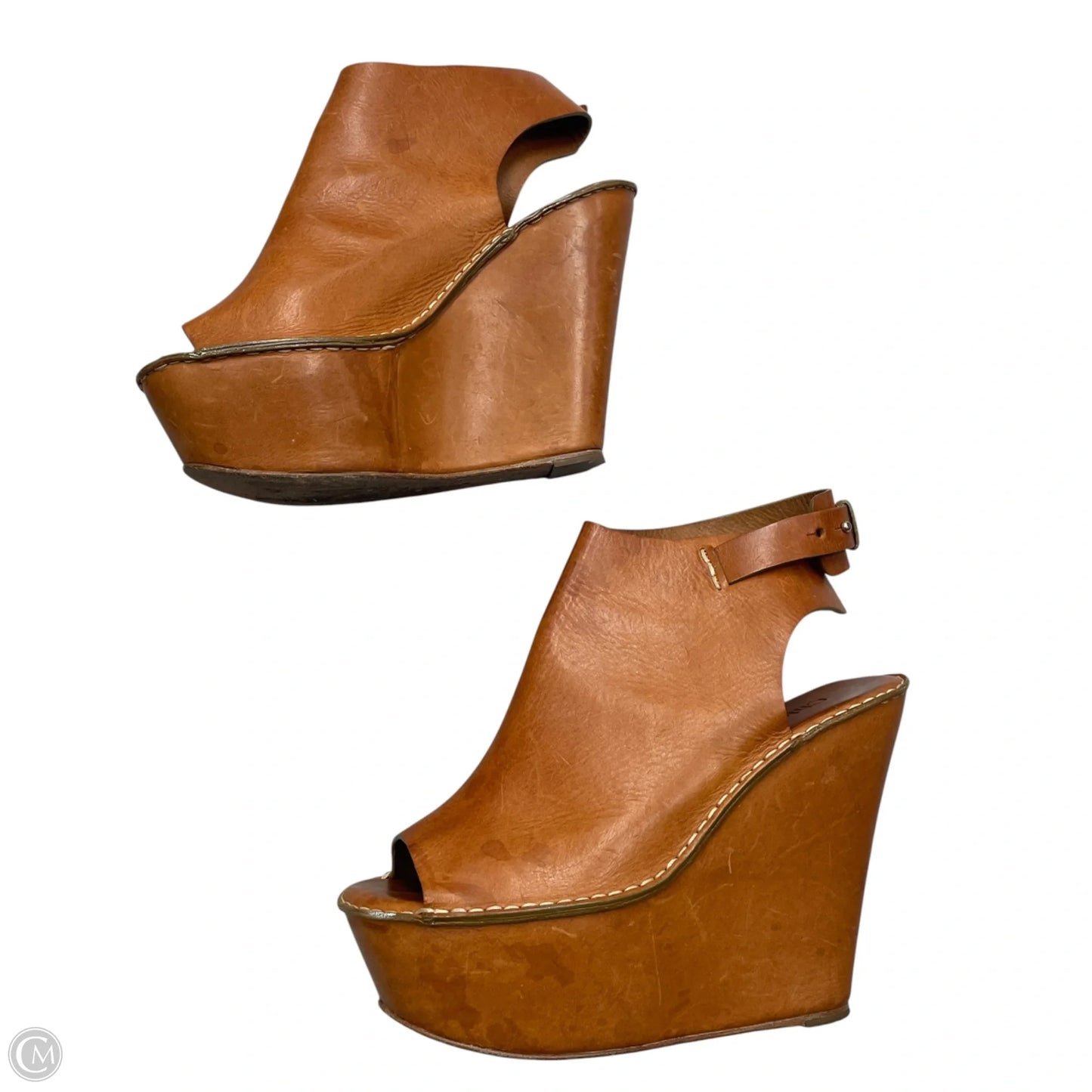 Sandals Luxury Designer By Chloe In Brown, Size: 9.5