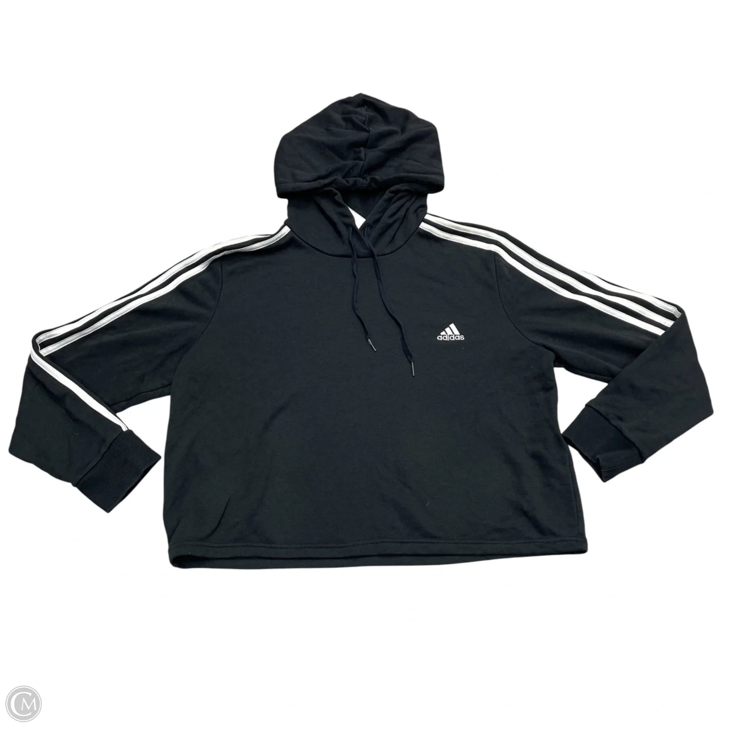 Athletic Sweatshirt Hoodie By Adidas In Black & White, Size: Xl