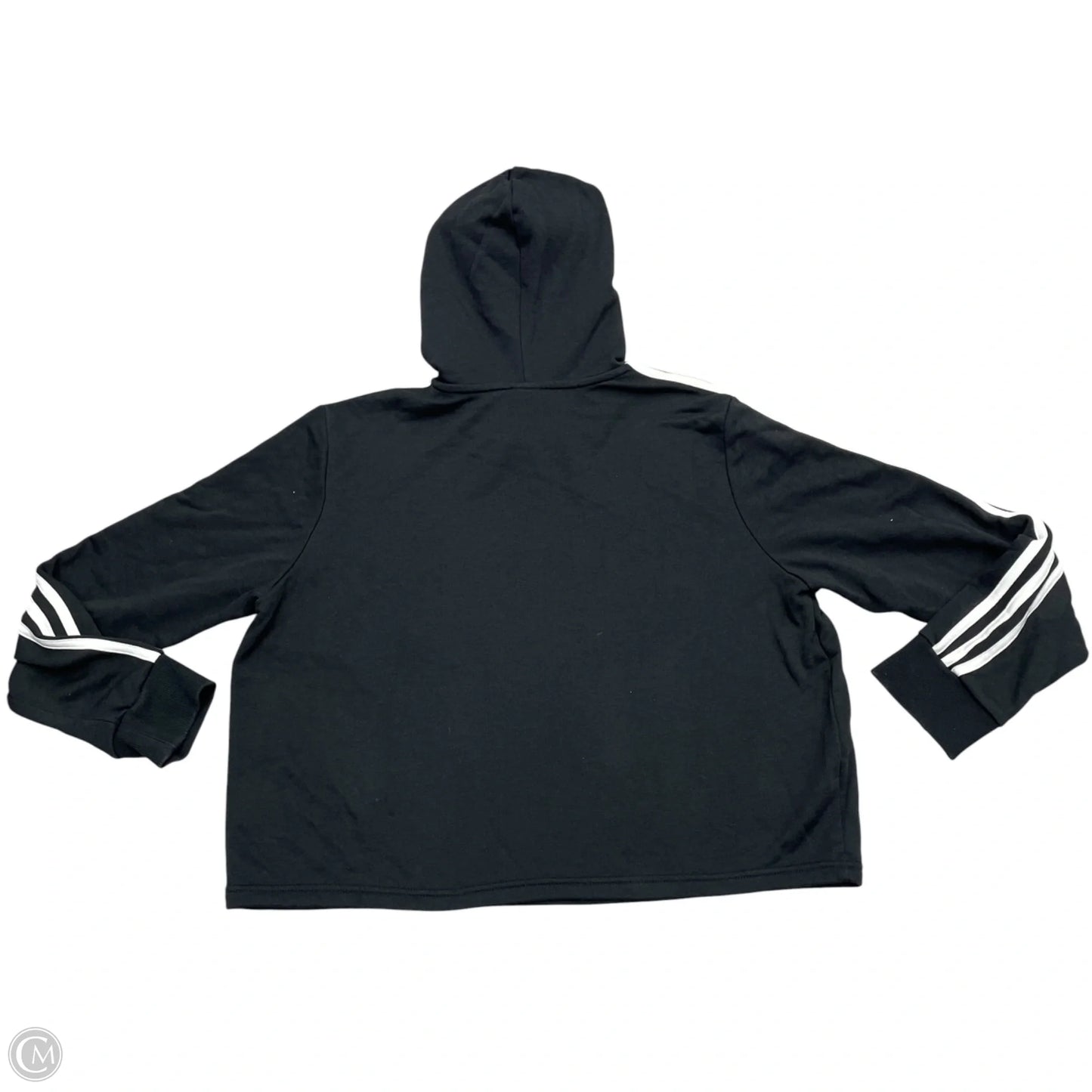 Athletic Sweatshirt Hoodie By Adidas In Black & White, Size: Xl