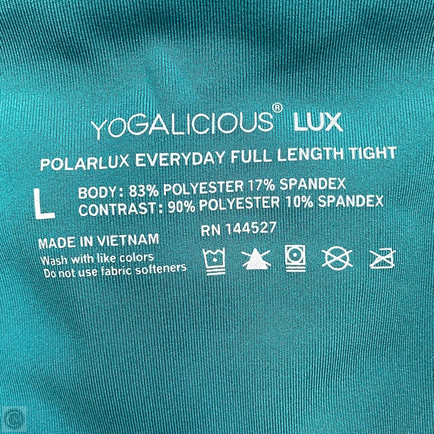 Athletic Leggings By Yogalicious In Teal, Size: L