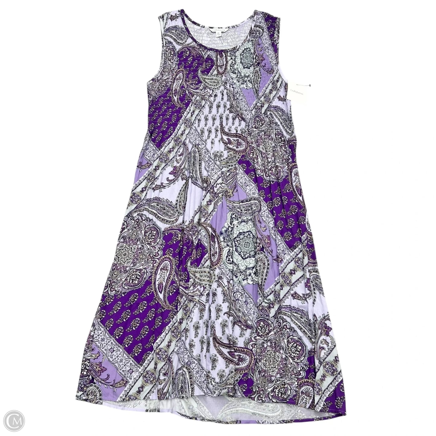 Dress Casual Maxi By Croft And Barrow In Purple & White, Size: Xl