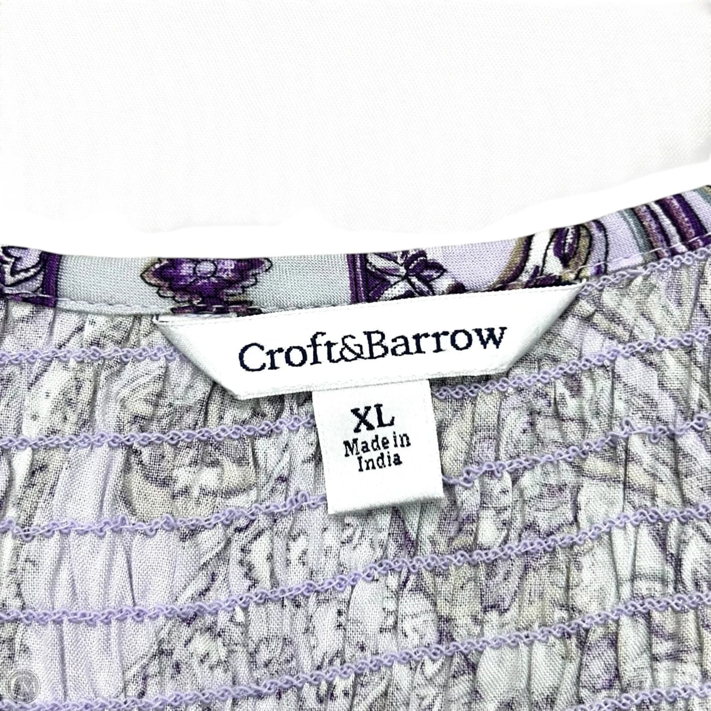 Dress Casual Maxi By Croft And Barrow In Purple & White, Size: Xl