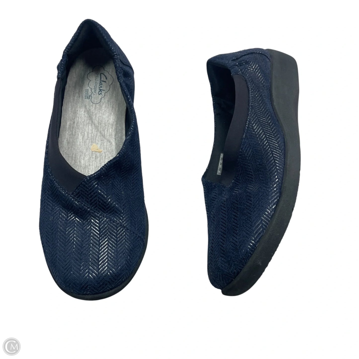 Shoes Flats By Clarks In Black & Blue, Size: 9.5