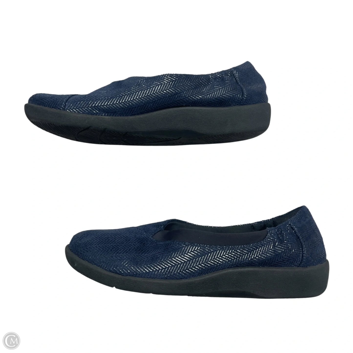 Shoes Flats By Clarks In Black & Blue, Size: 9.5