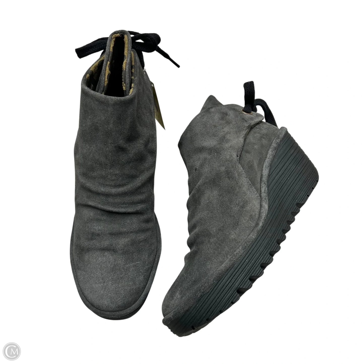 Boots Ankle Heels By Fly London In Grey, Size: 8.5