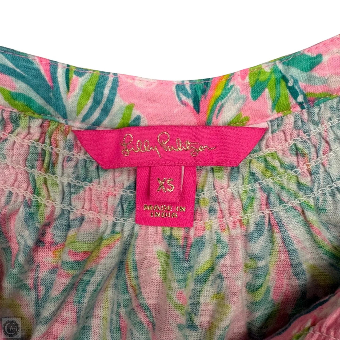 Top Sleeveless Designer By Lilly Pulitzer In Blue & Pink, Size: Xs