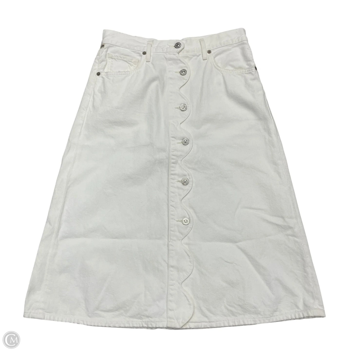 Skirt Midi By Citizens Of Humanity In Cream Denim, Size: 4
