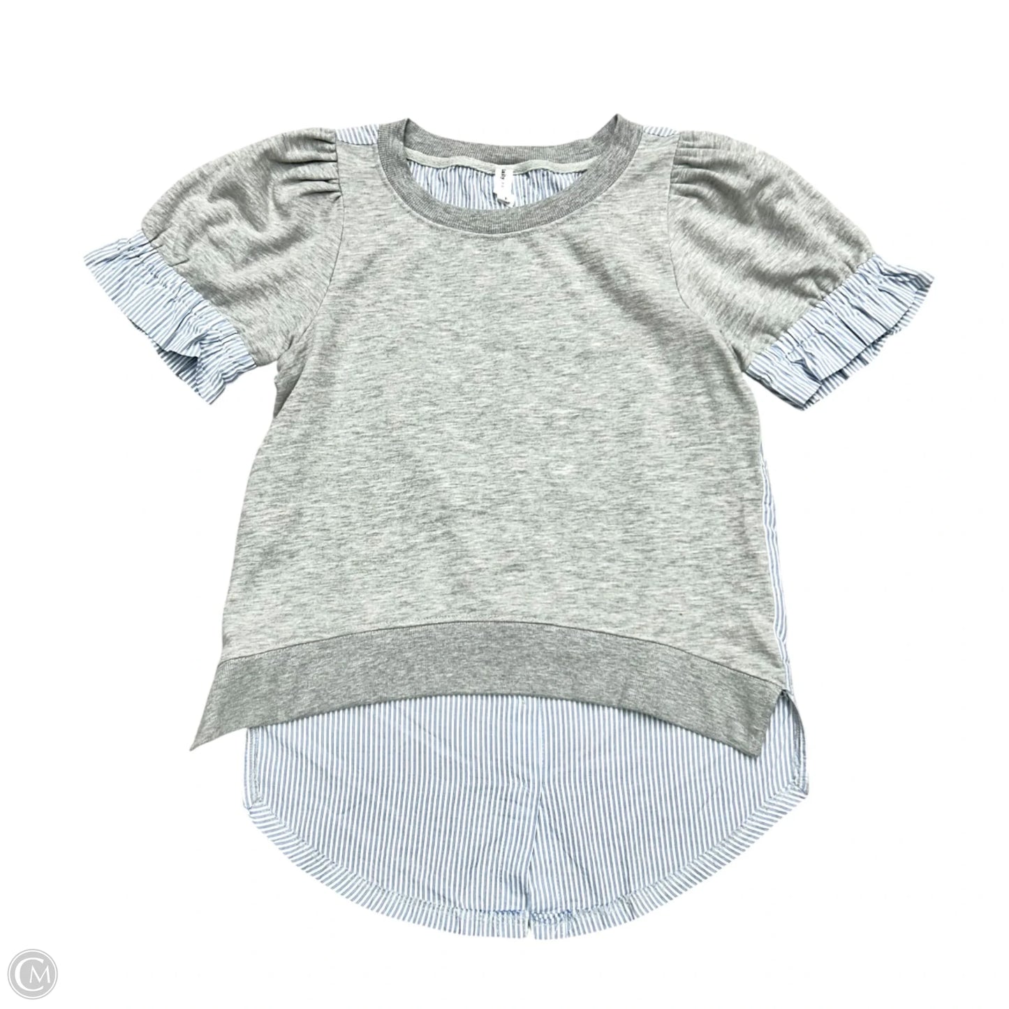 Top Short Sleeve By Daily Practice By Anthropologie In Blue & Grey, Size: S