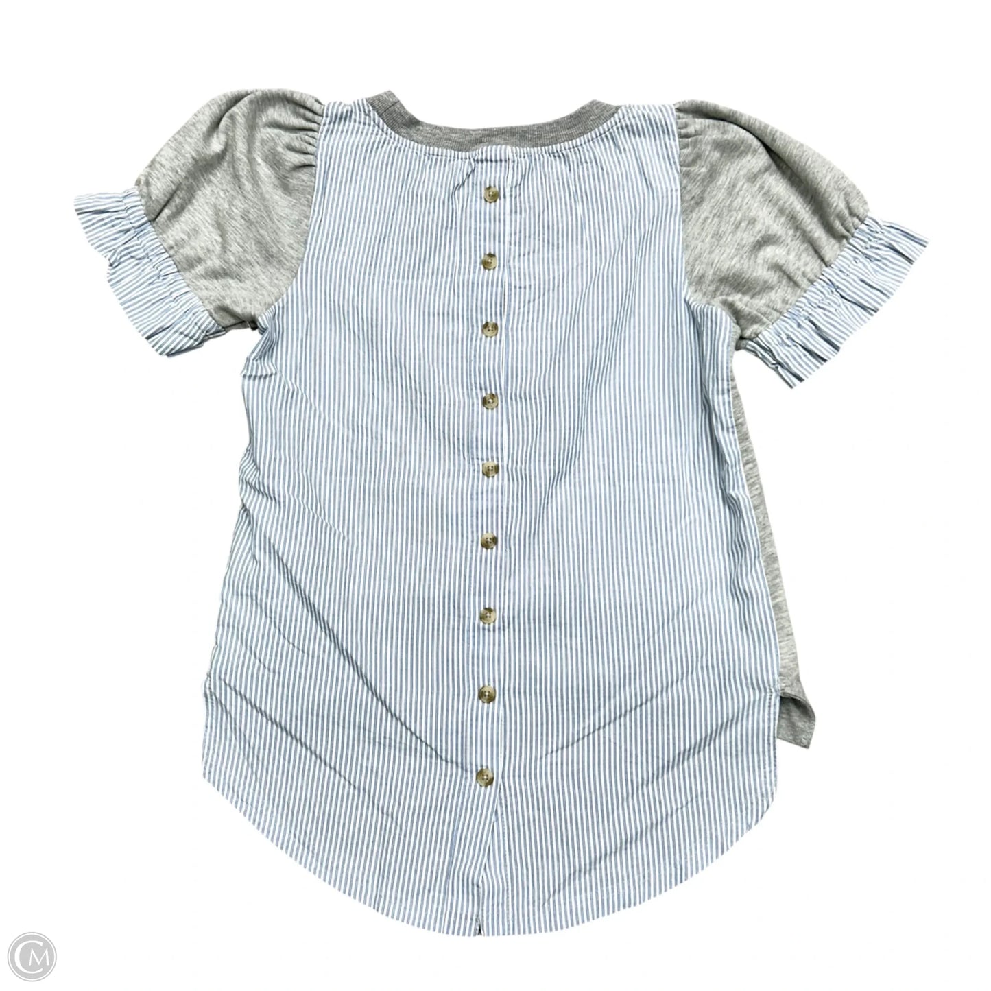 Top Short Sleeve By Daily Practice By Anthropologie In Blue & Grey, Size: S