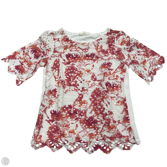 Top Short Sleeve By Porridge In Pink & White, Size: Xs