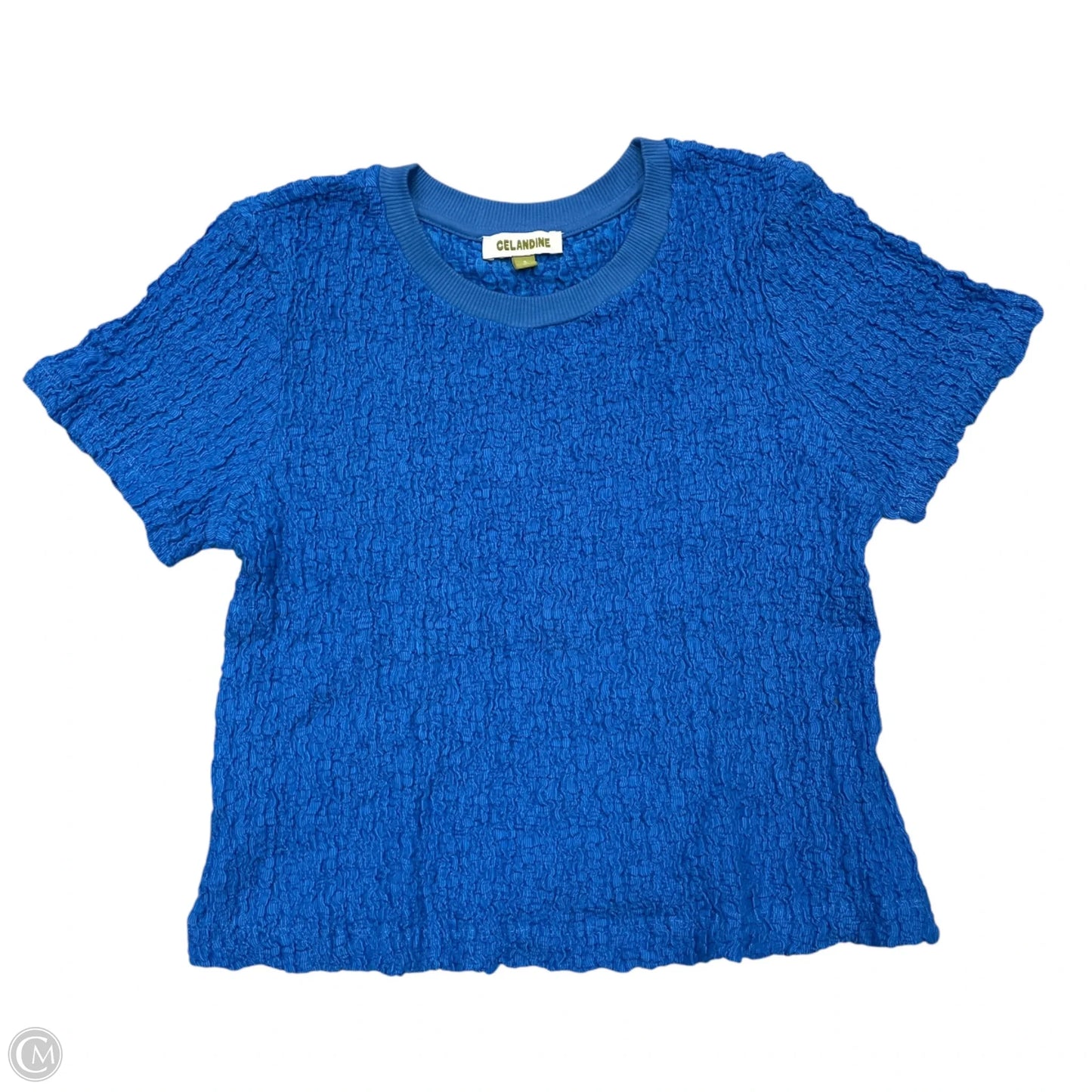 Top Short Sleeve By Celandine In Blue, Size: S