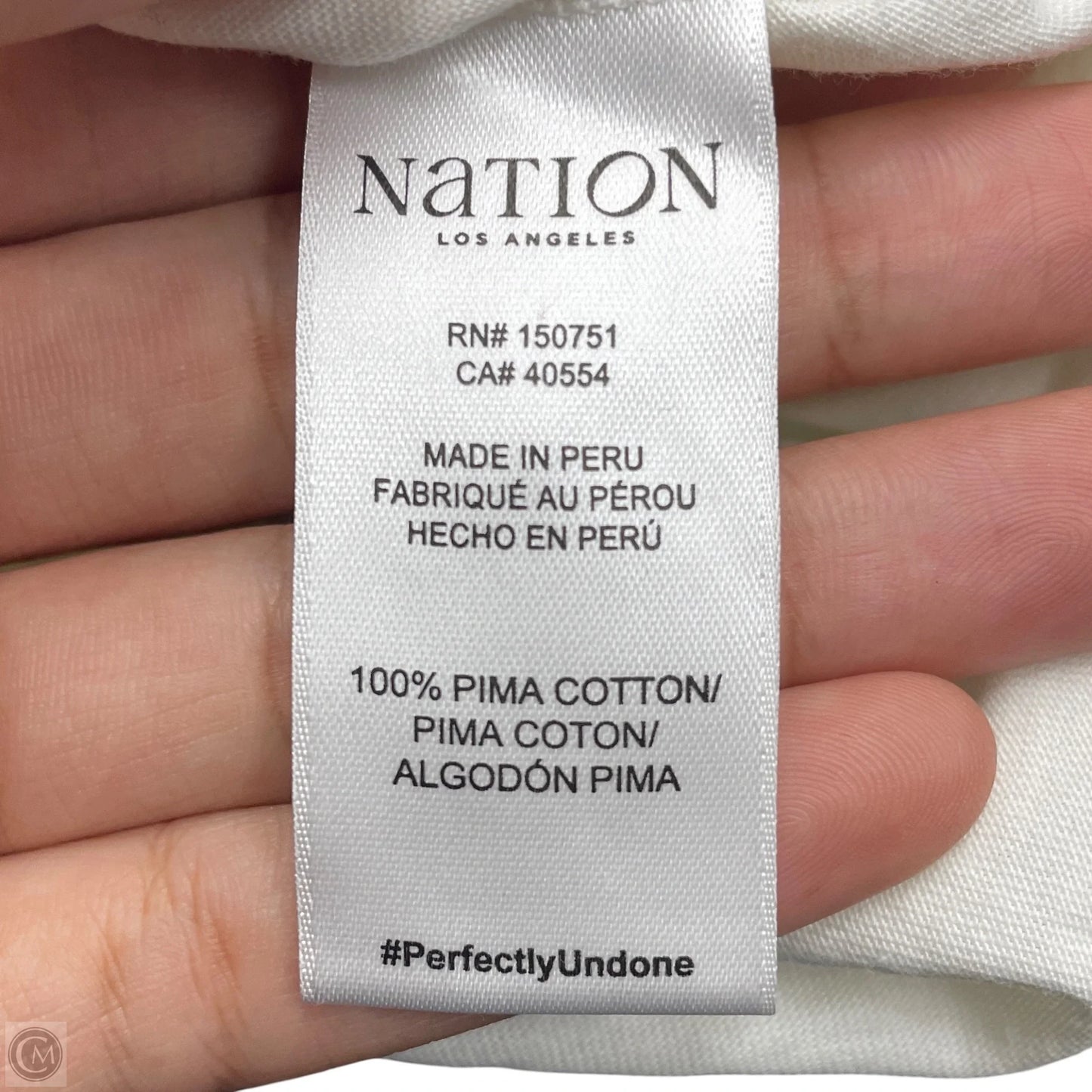 Top Short Sleeve By Nation In White, Size: M