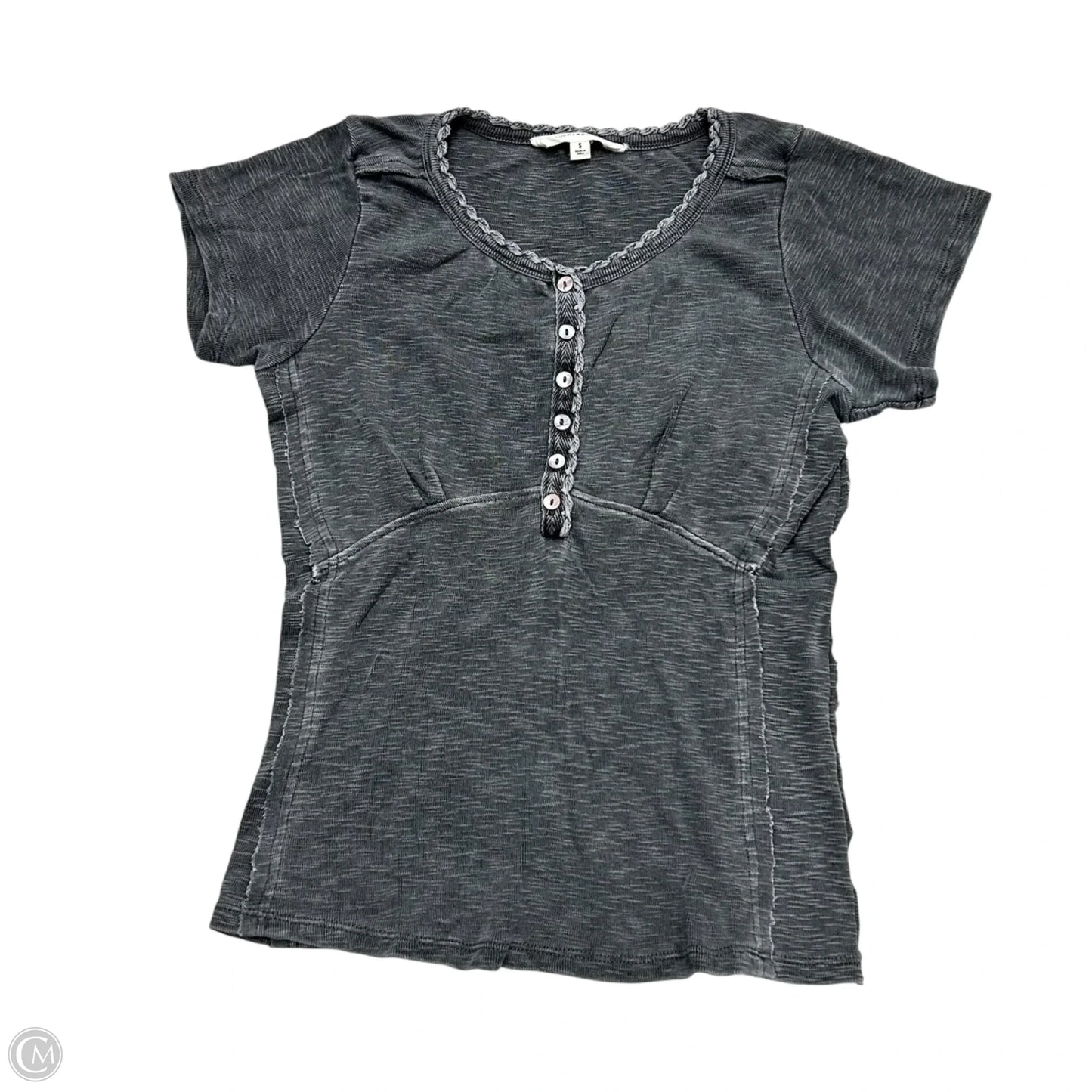 Top Short Sleeve By Lucky Brand In Grey, Size: S