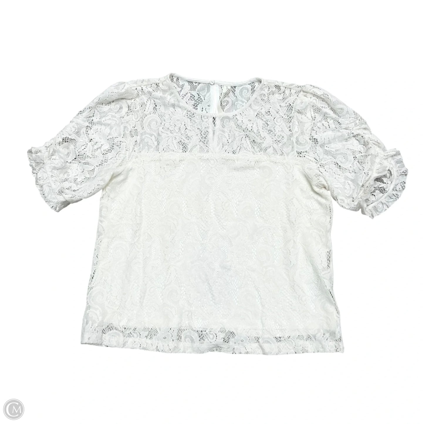Top Short Sleeve By Anthropologie In White, Size: S