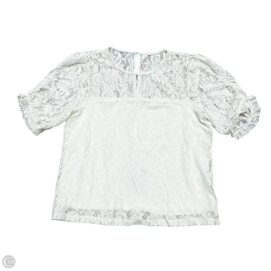 Top Short Sleeve By Anthropologie In White, Size: S