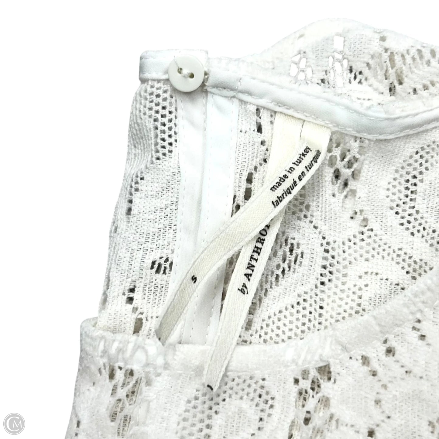 Top Short Sleeve By Anthropologie In White, Size: S