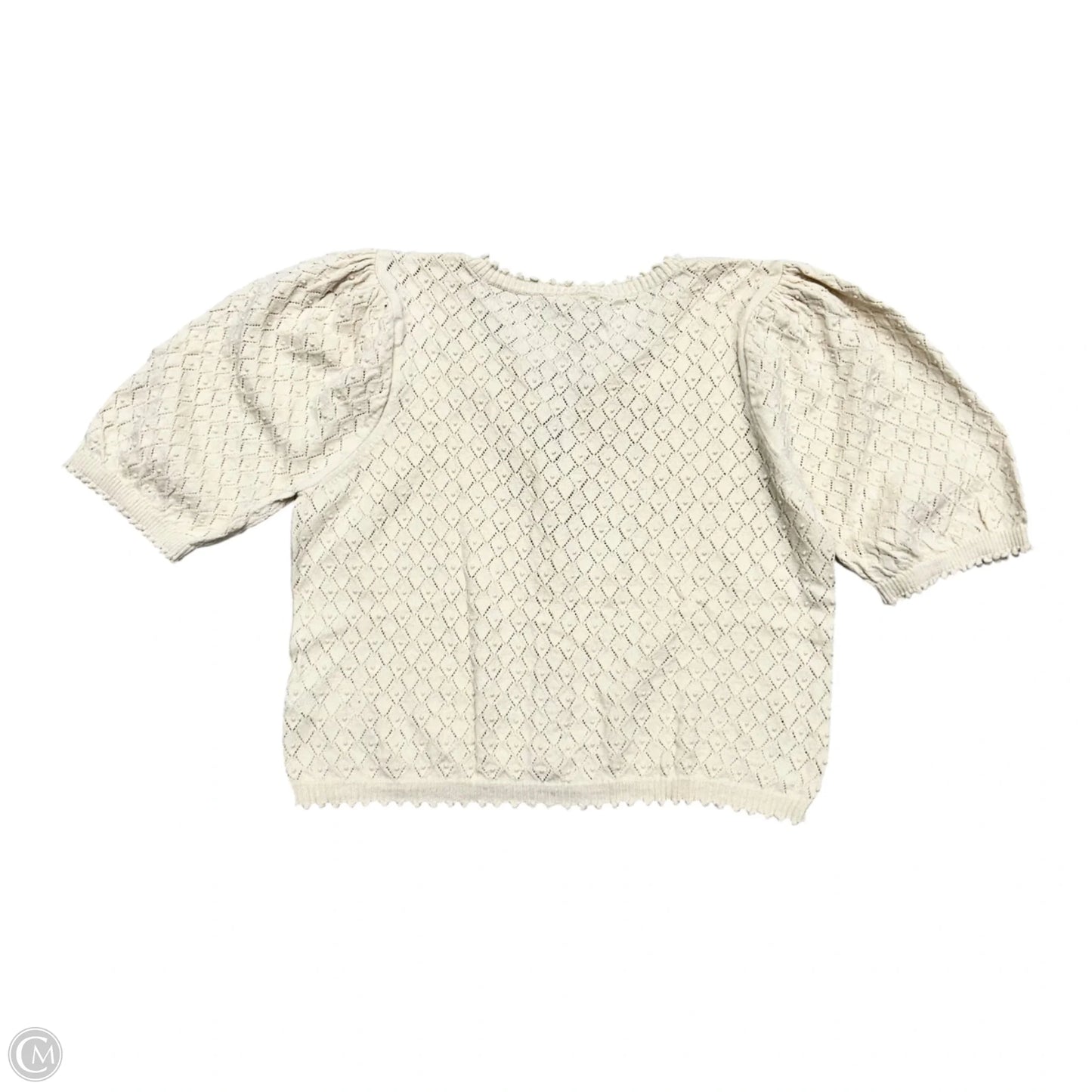 Top Short Sleeve By Anthropologie In Cream, Size: S