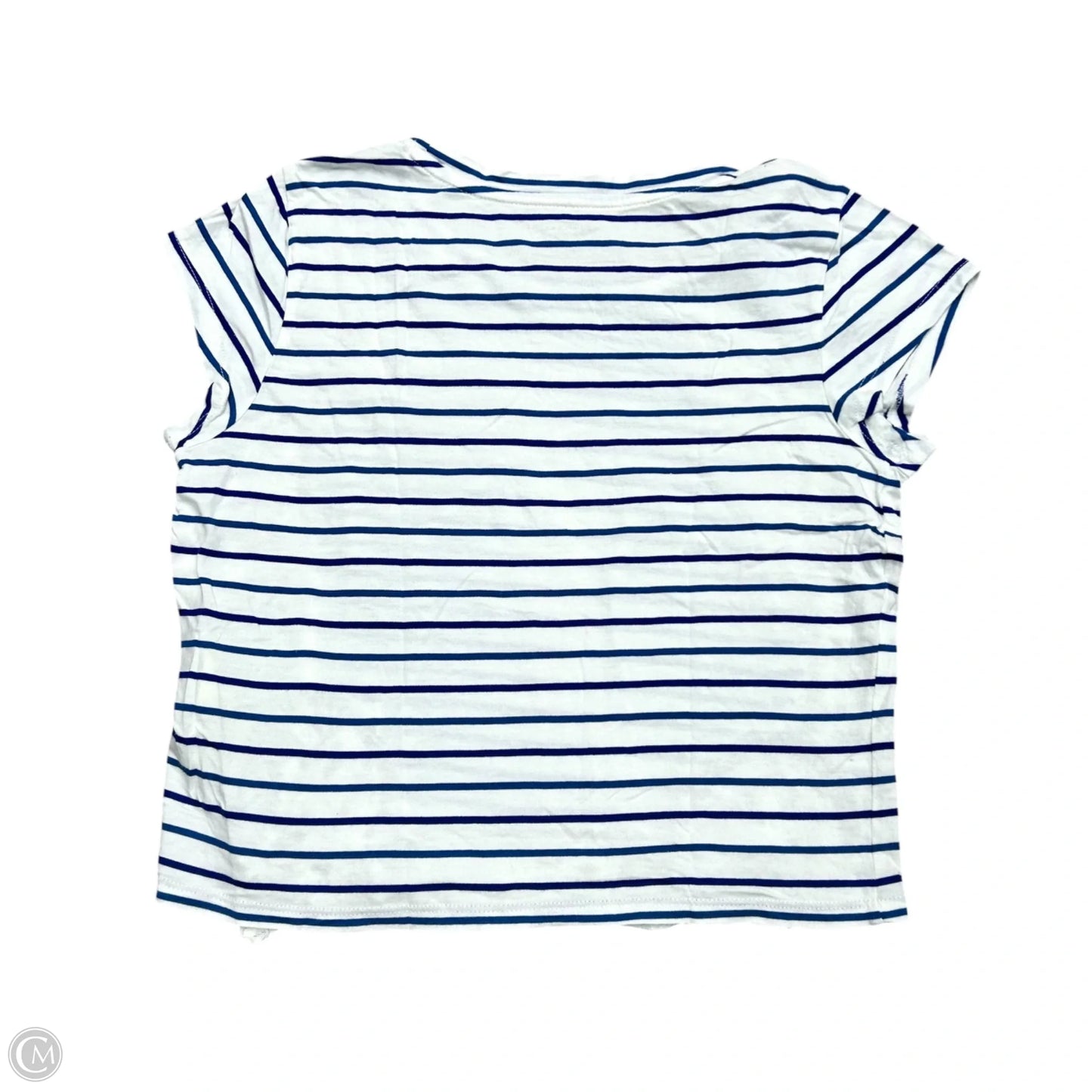 Top Short Sleeve By Maeve In Blue & White, Size: S