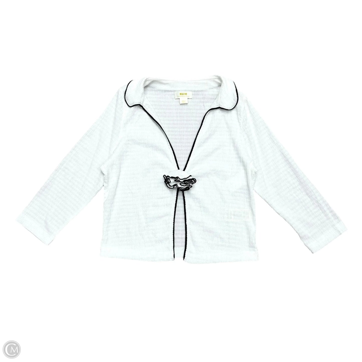 Top Long Sleeve By Maeve In White, Size: S
