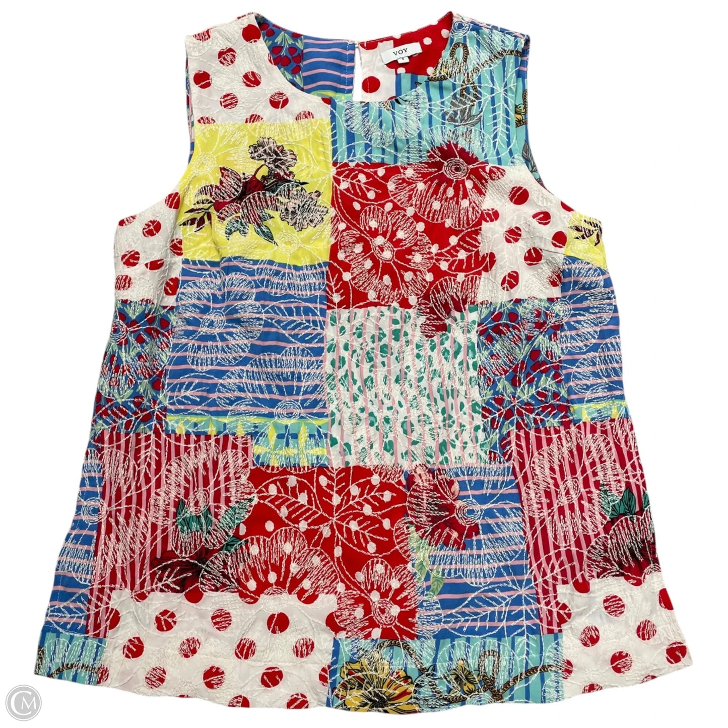 Top Sleeveless By Voy In Floral Print, Size: S