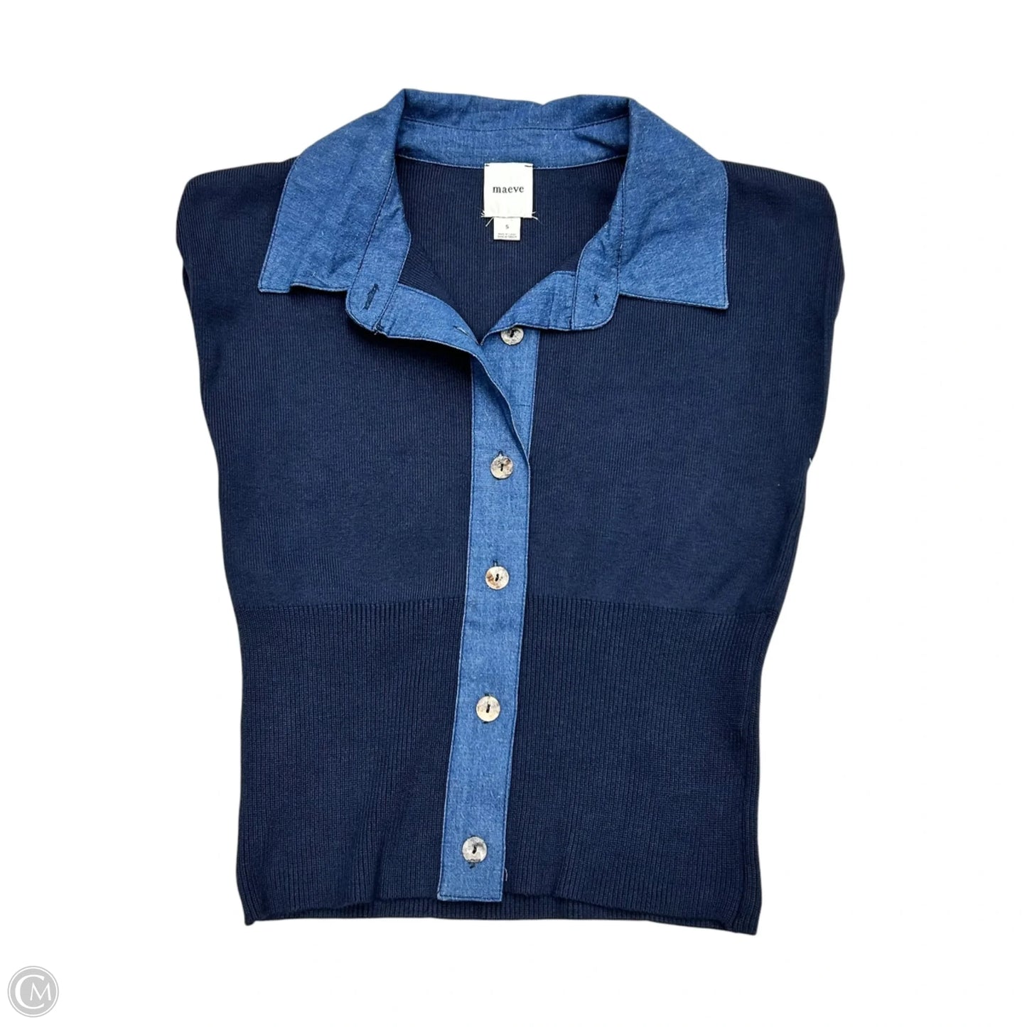 Top Short Sleeve By Maeve In Navy, Size: S