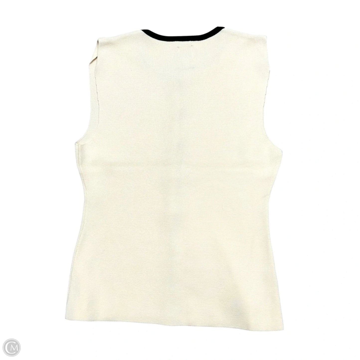 Top Sleeveless By Maeve In Black & Cream, Size: M