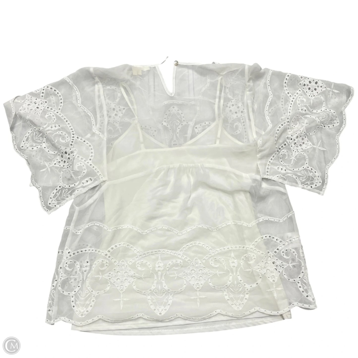 Blouse Short Sleeve By Meadow Rue In White, Size: Xs