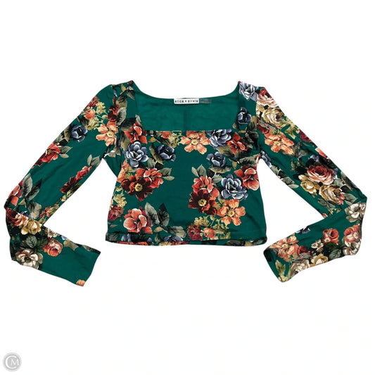 Top 3/4 Sleeve Designer By Alice + Olivia In Green & Red, Size: Xs