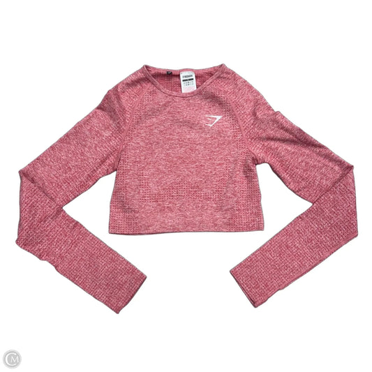 Athletic Top Long Sleeve Collar By Gym Shark In Red, Size: S