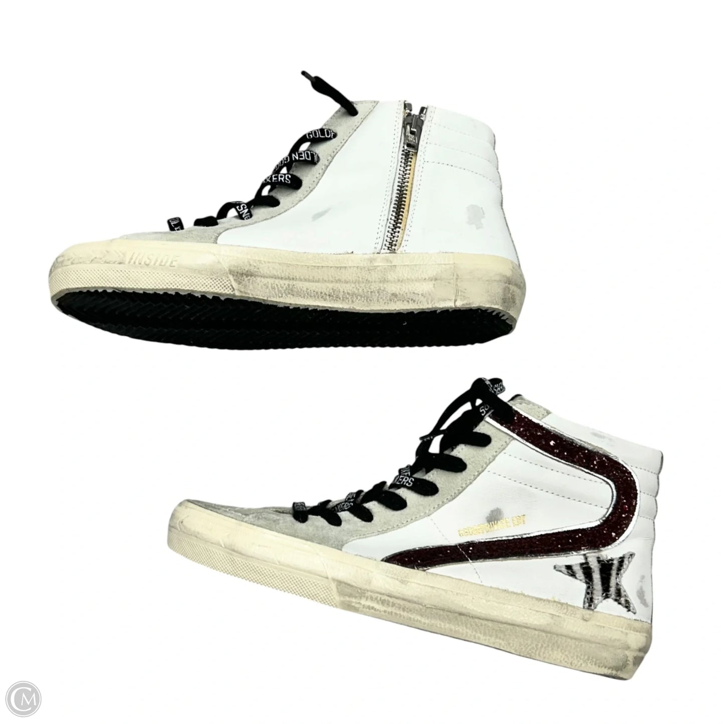 Shoes Luxury Designer By Golden Goose In Red & White, Size: 7.5